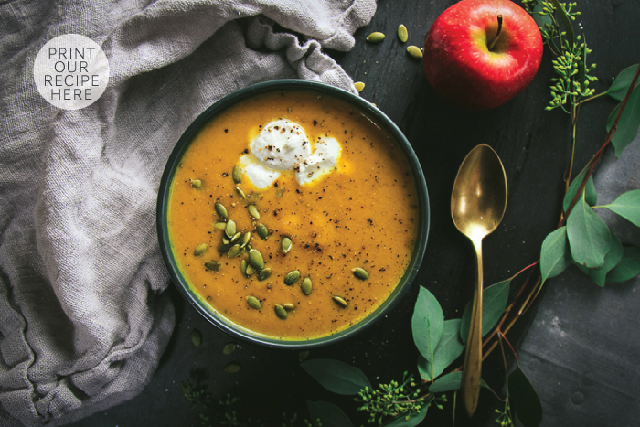 Curried Apple Soup with Butternut Squash