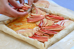 Stack apple slices