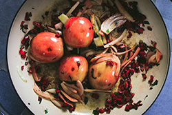 Saute Apples, Fennel and Swiss Chard Stems