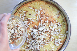 Top with Almonds and continue baking