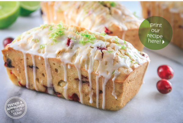 Coconut Cran-Lime Tea Loaves