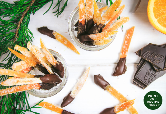 Dark Chocolate Dipped Candied Orange Peels