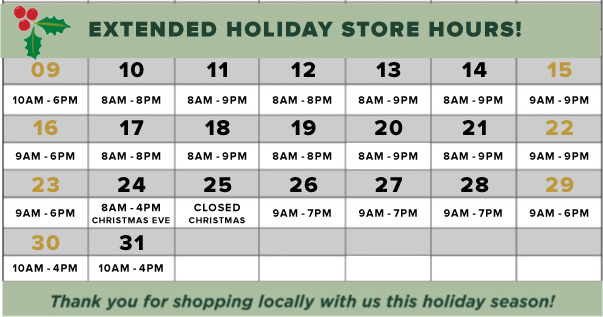 Holiday Store Hours