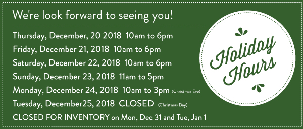 Holiday Hours