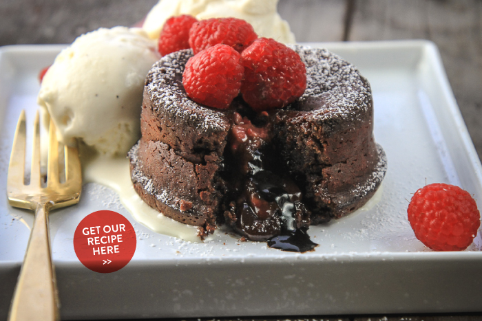 Chocolate Raspberry Molten Lava Cakes