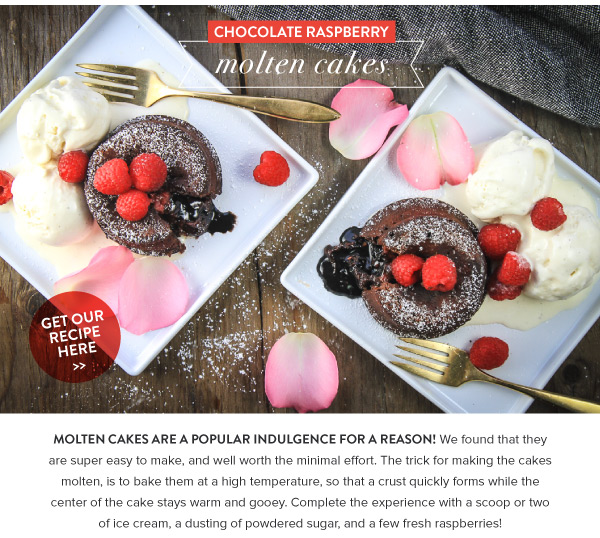 Chocolate Raspberry Molten Cakes