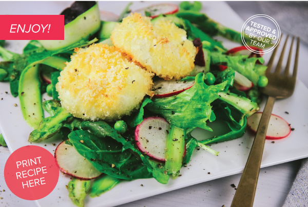 Spring Salad with Baked Goat Cheese Medallions