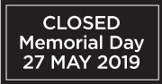 Closed Memorial Day