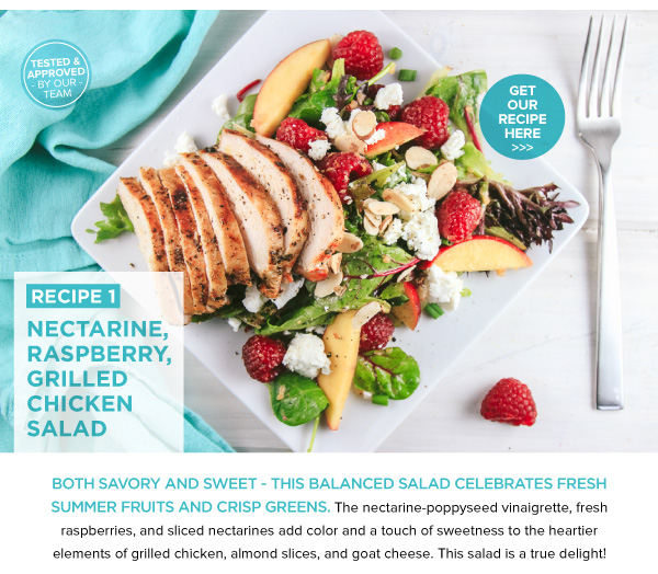 RECIPE: Nectarine, Raspberry, Grilled Chicken Salad