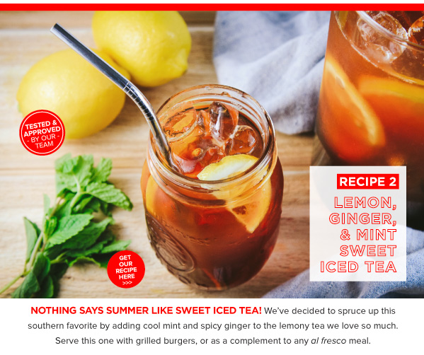 Lemon Ginger Mint Sweet Iced Tea