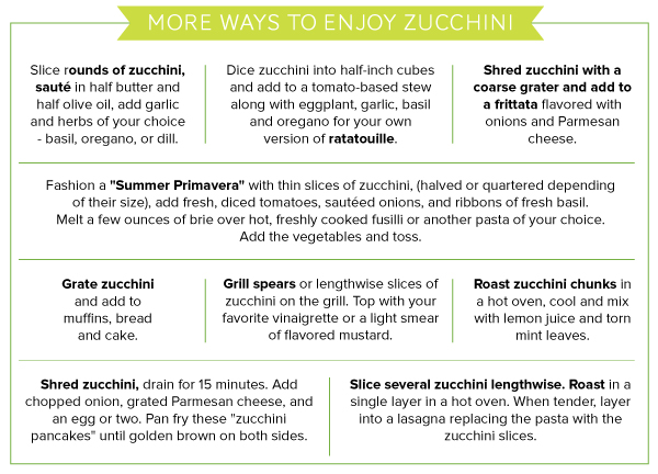 More Ways to Enjoy Zucchini