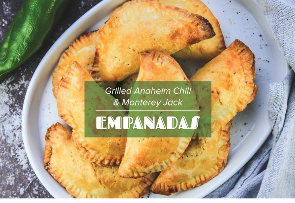 Grilled Anaheim Chiles and Monterey Jack Empanadas