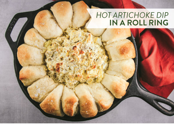 Hot Artichoke Dip with Roll Ring