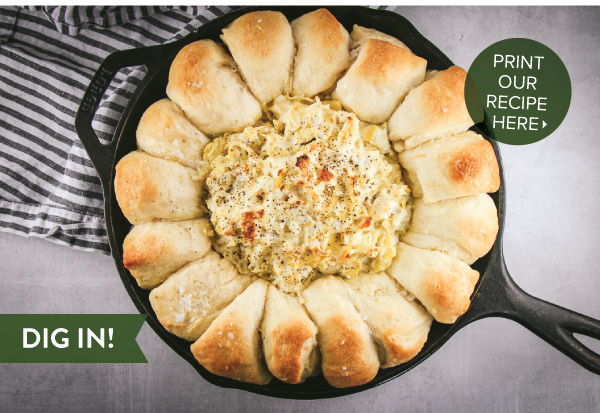 Hot Artichoke Dip with Roll Ring