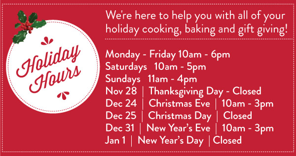 Holiday Hours