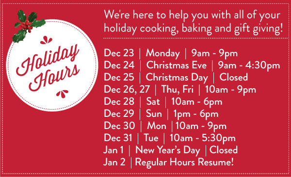 Holiday Hours