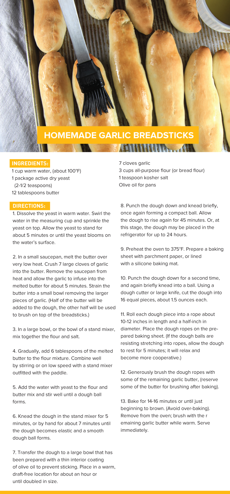 Homemade Garlic Breadsticks