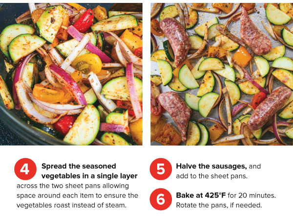 Roasted Sausage and Veggies with Creamy Polenta