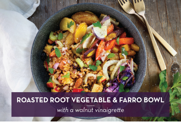 Roasted Root Vegetable and Farro Bowl