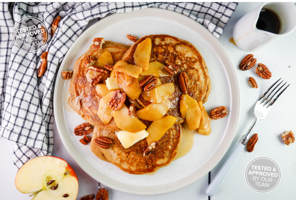 Butternut Squash Pancakes with Cinnamon Apple Compote