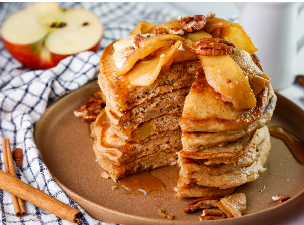 Butternut Squash Pancakes with Cinnamon Apple Compote