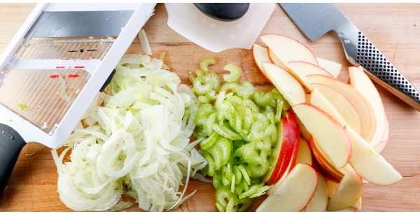 Fall Salad with Bibb Lettuce, Shaved Fennel, Apple, Toasted Pumpkin Seeds, and a Warm Bacon Apple Cider Vinaigrette