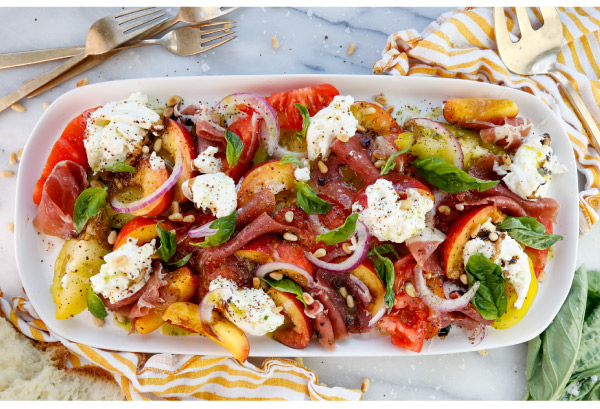 Peach and Tomato Caprese Salad