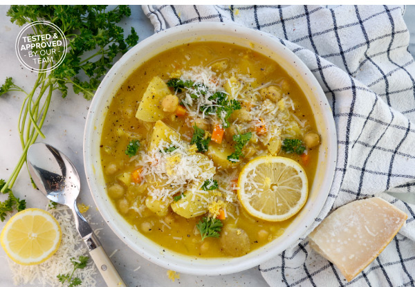 Chickpea Soup with Lemon and Potatoes