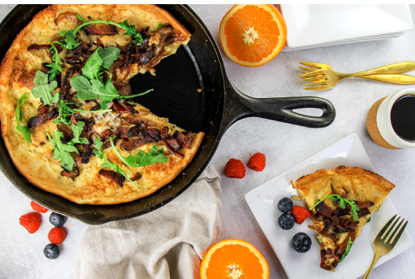 Savory Dutch Baby with Bacon and Caramelized Onions