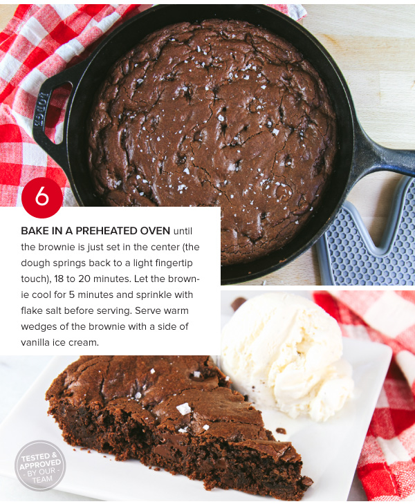 Dark Chocolate Chip Skillet Brownie