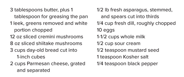 Asparagus and Mushroom Breakfast Strata