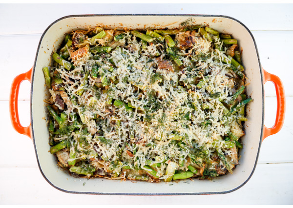 Asparagus and Mushroom Breakfast Strata