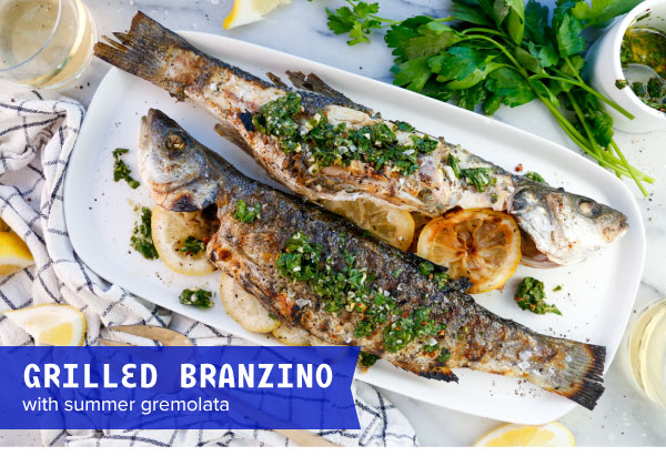 Grilled Branzino with Summer Gremolata