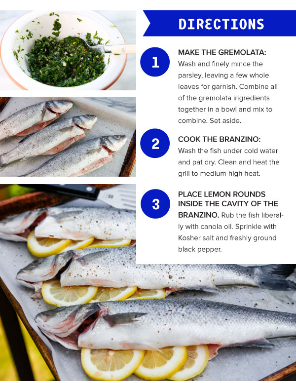 Grilled Branzino with Summer Gremolata
