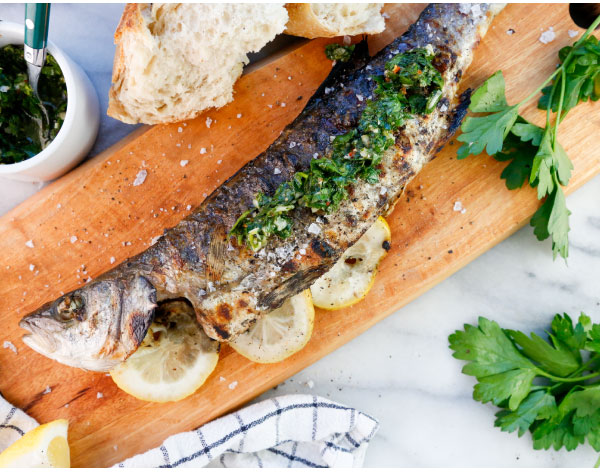Grilled Branzino with Summer Gremolata