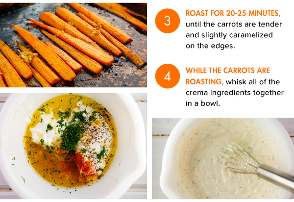 Roasted Carrots with Pistachios, Pomegranate, Parsley, and a Spicy Crema