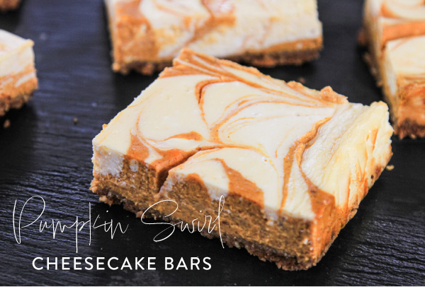 Pumpkin Swirl Cheesecake Bars