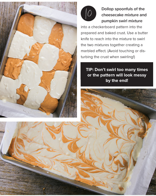 Pumpkin Swirl Cheesecake Bars