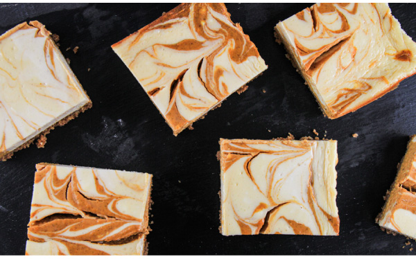 Pumpkin Swirl Cheesecake Bars