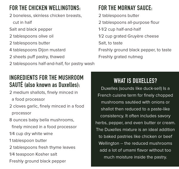 Individual Chicken Wellingtons with Mornay Sauce