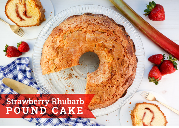 Strawberry Rhubarb Pound Cake