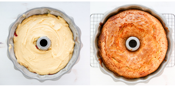 Strawberry Rhubarb Pound Cake
