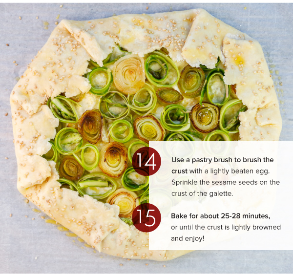 Spring Leek and Asparagus Galette with Roasted Garlic and Lemon Ricotta