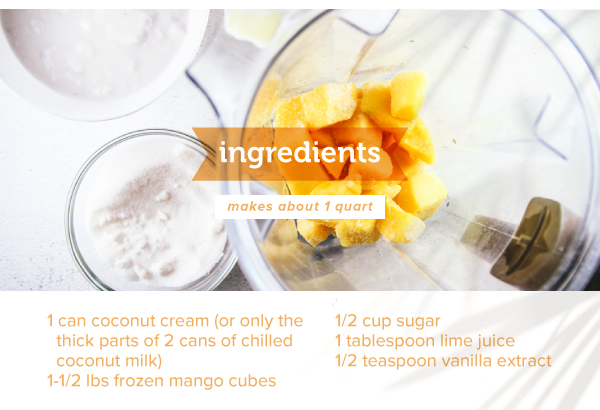 Easy Mango and Coconut Ice Cream