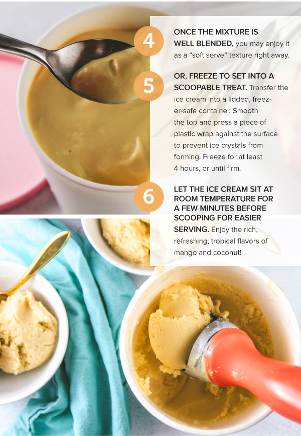 Easy Mango and Coconut Ice Cream