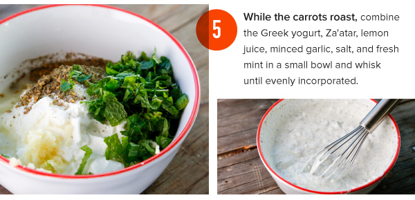 Roasted Carrots with Lemon-Mint Yogurt Sauce