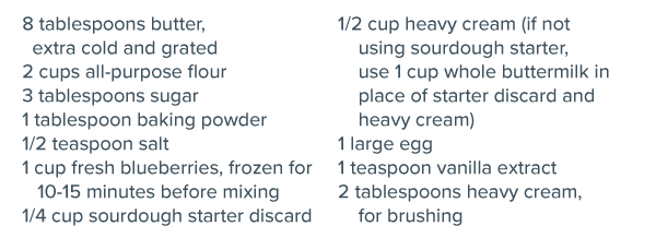 Sourdough Discard Blueberry Scones