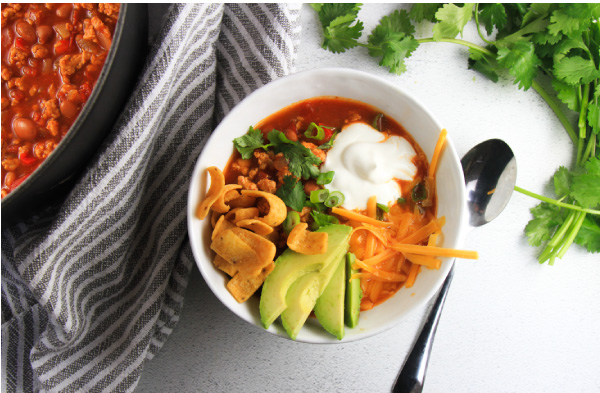 Turkey Chili with all the Toppings