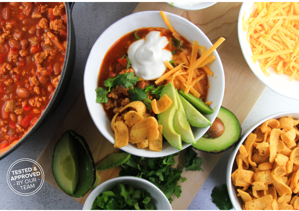 Turkey Chili with all the Toppings