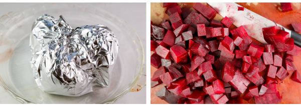 Kale Salad with Roasted Beets, Crispy Lentils, and Garlic Butter Panko
